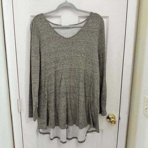 Habitat Clothes to Live In Gray Tunic Sweatshirt Heather Gray Size Medium V Neck - Picture 1 of 6